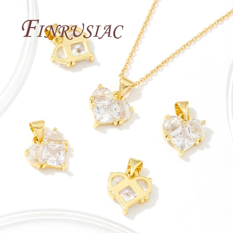 Pendants For Jewelry,18K Gold Plated Brass Zircon Sun/Heart/Star Charms For Necklaces Accessories,DIY Jewelry Making Supplies view 5