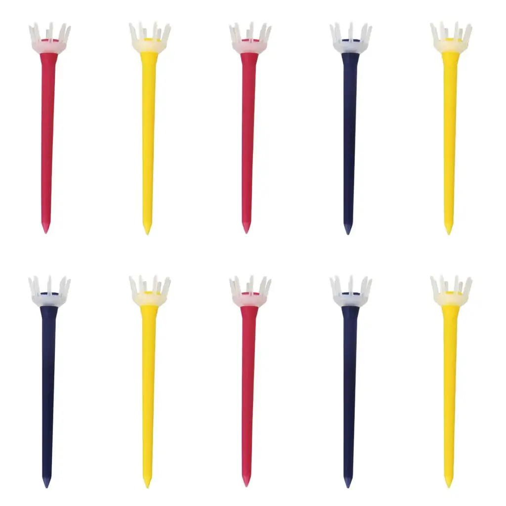 

2X 10pcs Premium PE Plastic Golf Tees Crown Claw Tee Replacement Assorted 80mm