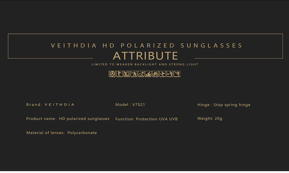 VEITHDIA Marke Männer Frauen Sonnenbrille Unisex Retro TR90 Sonnenbrille Polarisierte UV400 Objektiv Vintage Brillen Sonnenbrille Für Männliche 7521 – Detail 4