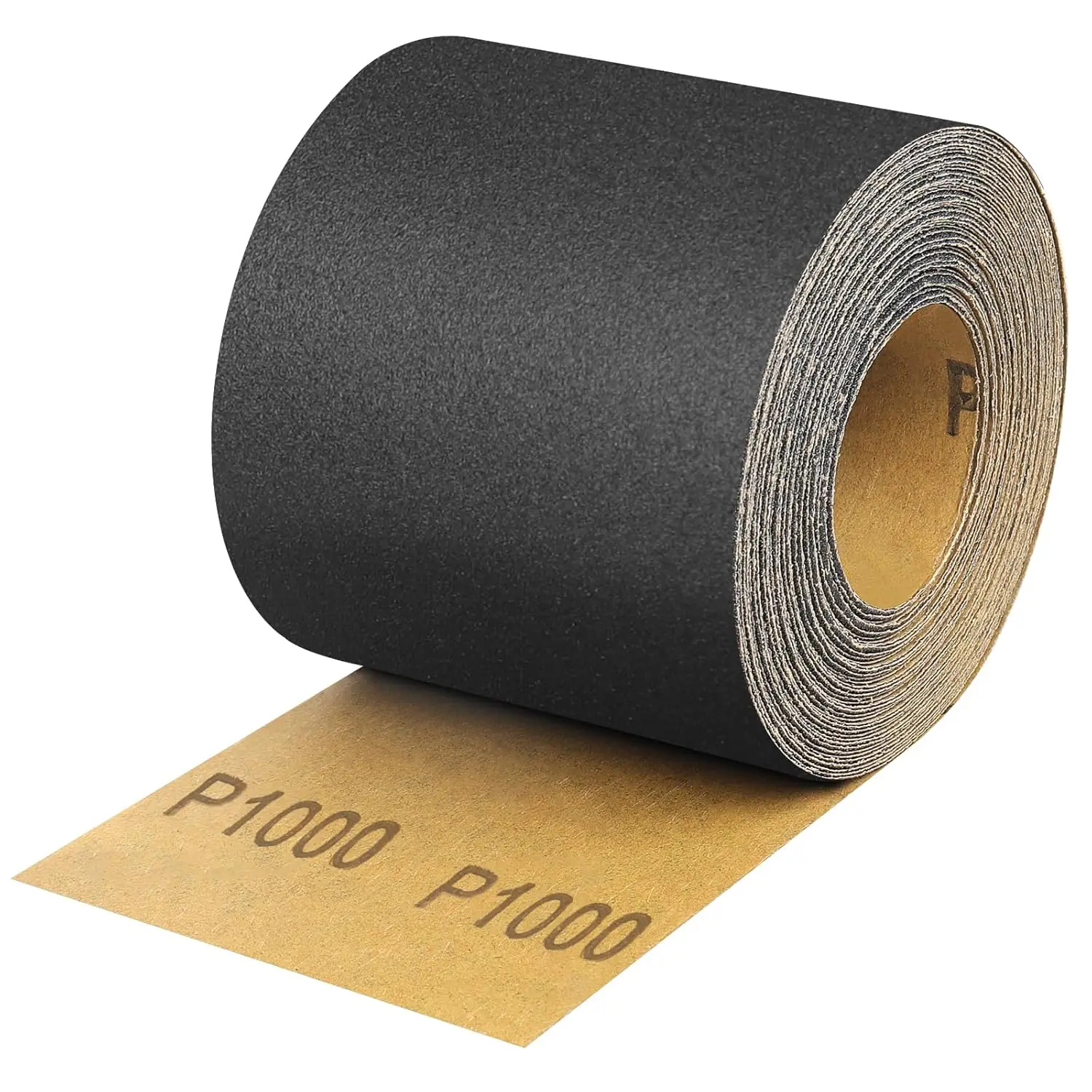 Rollo de papel de lija de grano 1000, 3-2/3 pulgadas de ancho, 11 yardas, carburo de silicio para uso en húmedo y en seco, para automoción, metal y madera