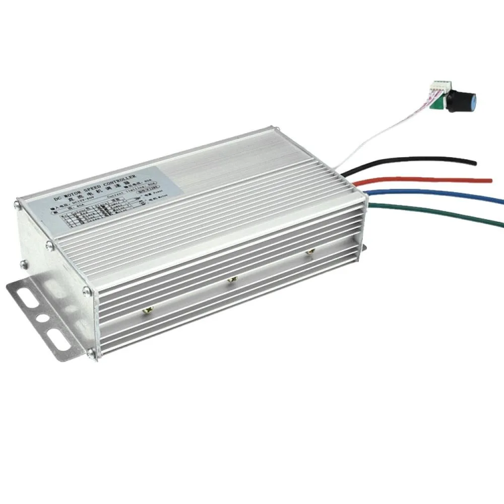 DC12-60V Motor Speed Controller 80A 0-100% Speed Range PWM Motor Governor Brush Motor Regulating Controller with Potentiometer