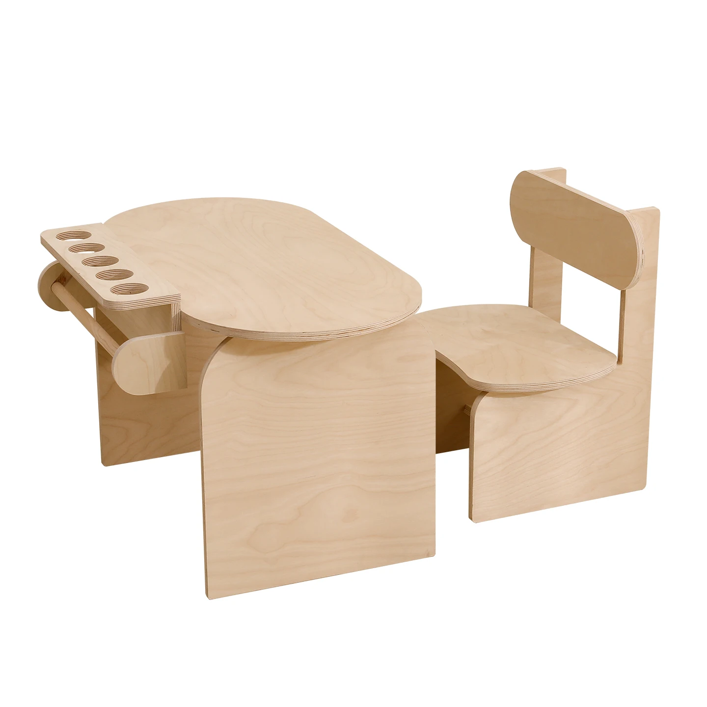 High Quality Modern Children Study Desk And Chair Set With Movable Wooden Kids Table And Pen Organizer