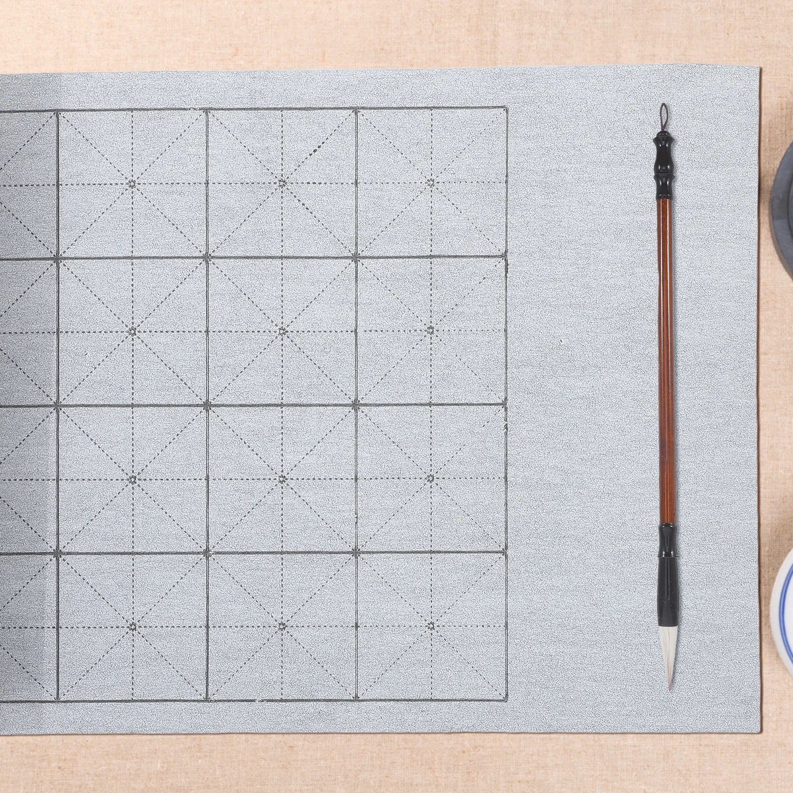 1Set Panno per Scrittura ad Acqua Pennello per Calligrafia Penna Piatto per Acqua Riutilizzabile Kit per Pratica di Calligrafia Cinese per Principianti Abilità Quotidiana