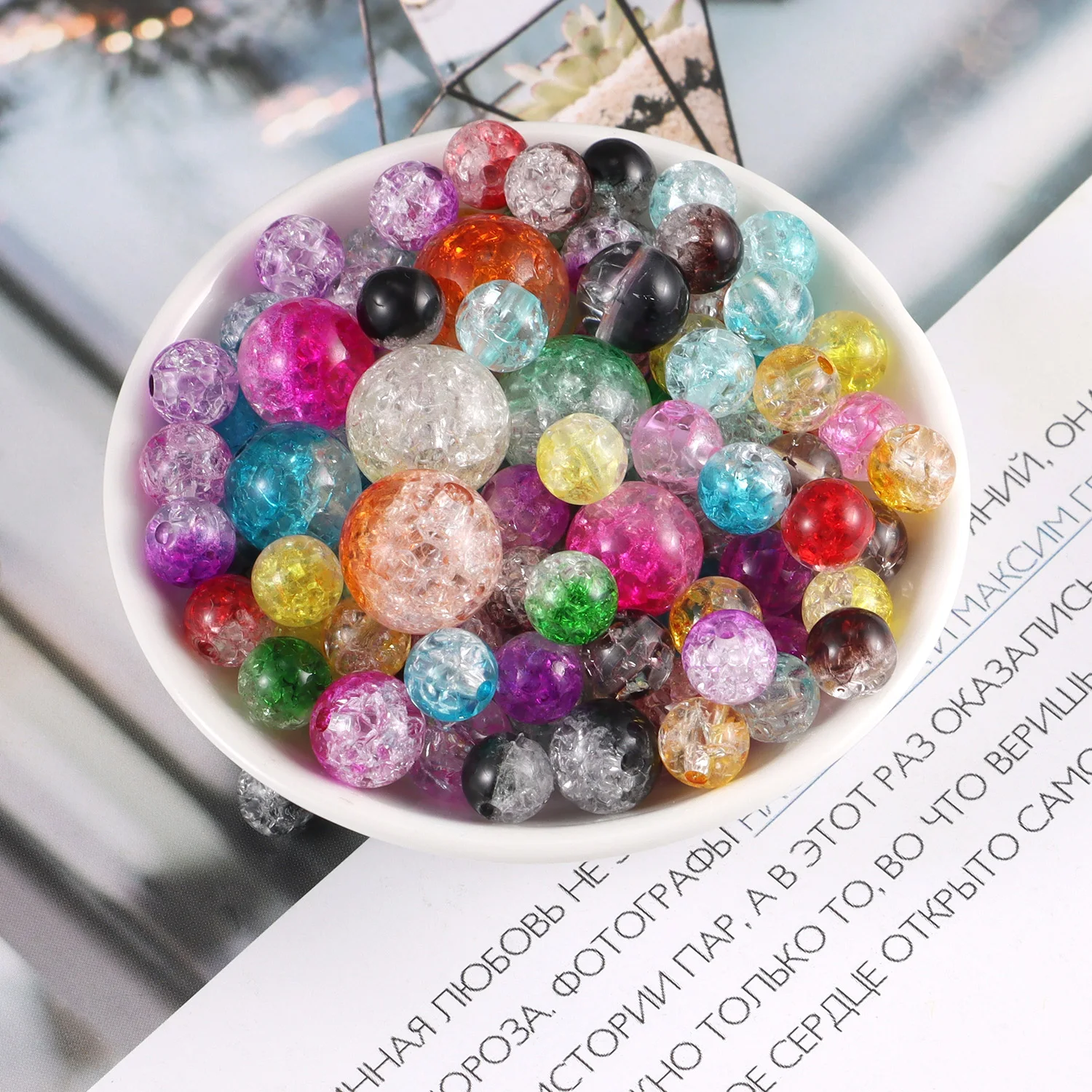 100pcs Glass Beads Colorful Glazed Loose Beads Spacer Beads Diy Beaded Bracelet Necklace Jewelry Making Accessories