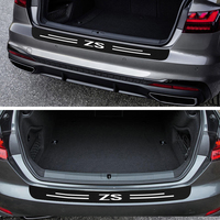 For MG ZS Logo Anti-Scratch Decal Accessories Carbon Fiber Door Sill Strip Car Rear Trunk Bumper Guard Plate Protector Stickers