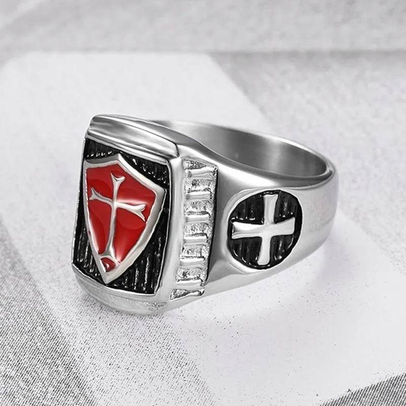 Vintage Cool Titanium Cross Rings for Men Stainless Steel Masculine Finger Bands Man Trendy Accessories Sizes 7-15 Dropshipping