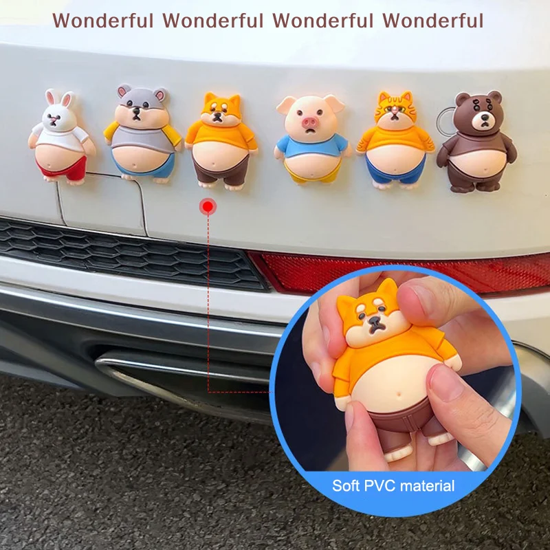 

Multipurpose 3D Animal Sticker 2pcs: Car Door Side Guard, Rearview Mirror Protector, Phone Stress-Relief Sticker