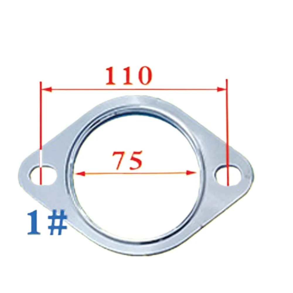 1pcs for Car Exhaust Pipe Interface Gasket Two-hole Gasket Gasket Universal Exhaust Pipe Interface
