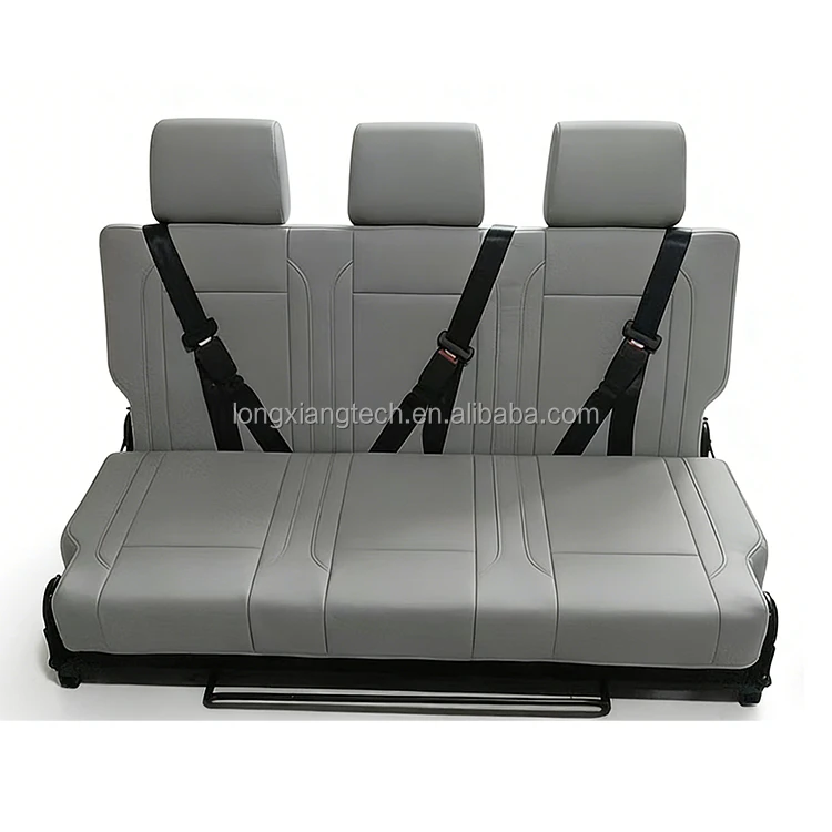 Customized Leather Optional Width Color Waterproof Manual Adjustable Folding Seat Bed Campervan Van RV 3 Persons view 2
