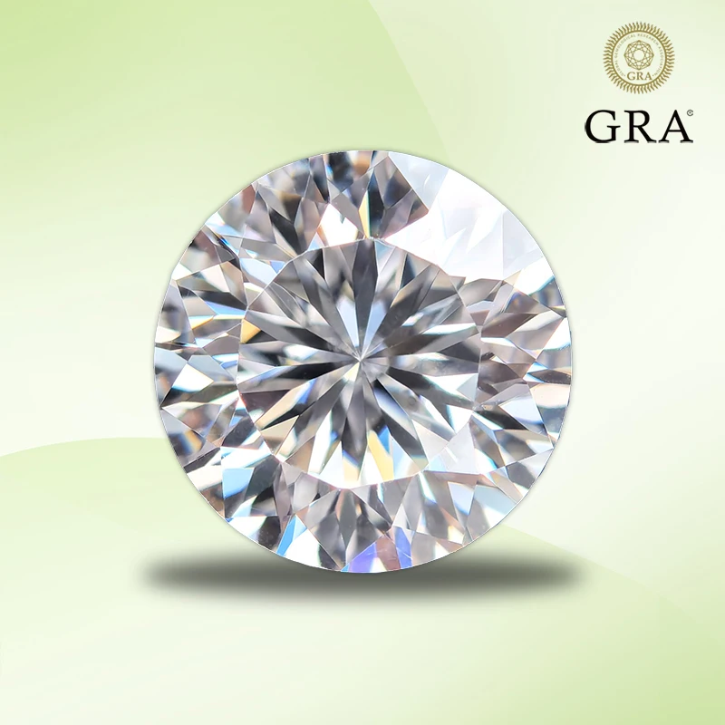 Moissanite Diamond Round Shape Time Cut D Color Lab Grown Gemstone for Advanced Jewelry Making Materials with GRA Certificate