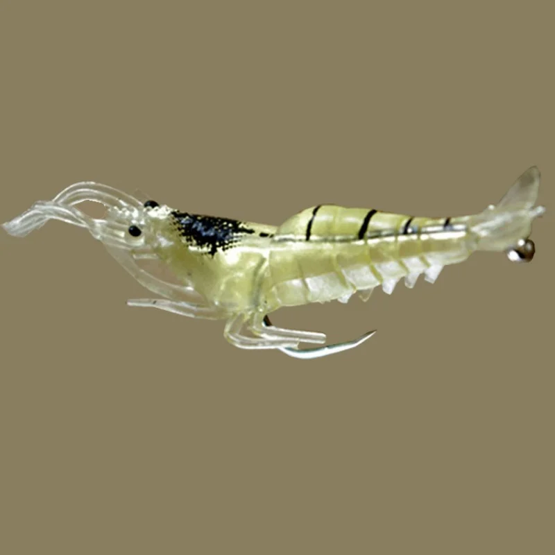 Luya Grass Shrimp Luminous Biomimetic Shrimp Bait 4cm 10pcs Artificial Bait Bait Single Hook Sea Fishing Tool image 5