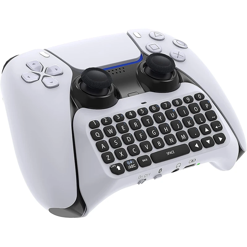 

Wireless Controller Keyboard for PS5, Bluetooth 3.0 Mini Portable Gamepad Chatpad with Built-in Speaker & 3.5MM Audio Jack for D