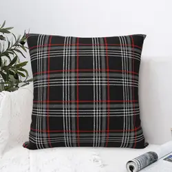 GTI Tartan Square Pillowcase Polyester Pillow Cover Velvet Cushion Decor Comfort Throw Pillow For Home Bedroom