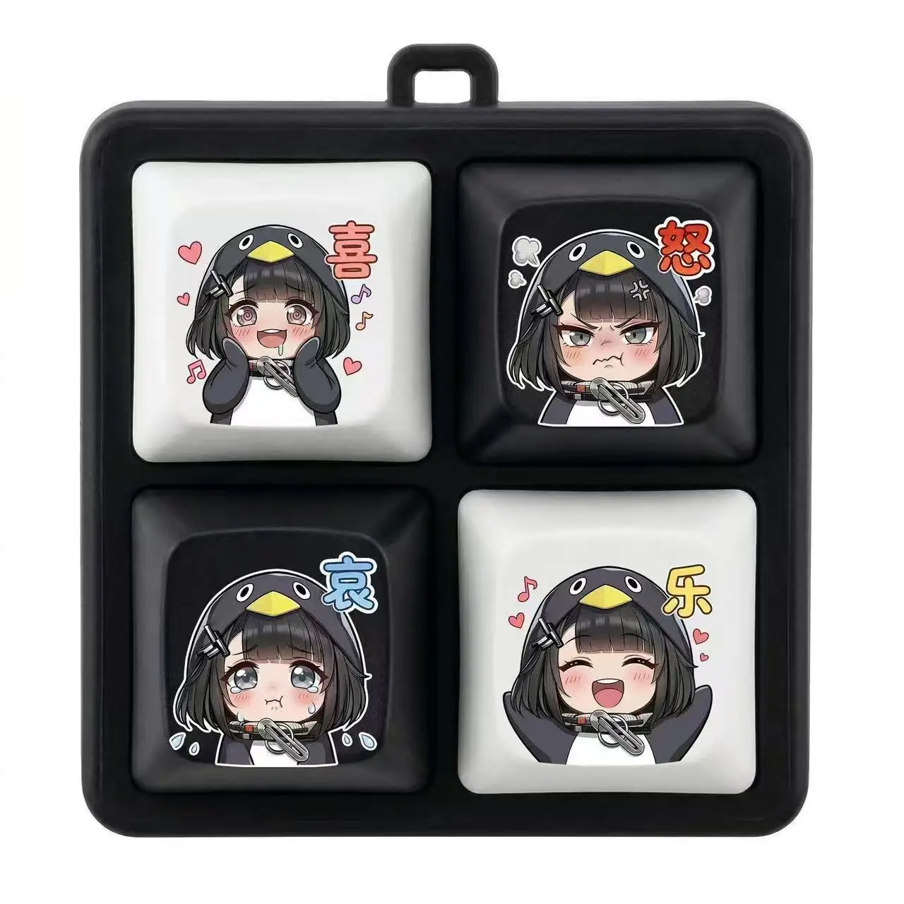 Guguga Penguin Button Voice Keychain Fidget Toy Stress Relief Squishy Sound Press Pendant Funny Gift for Kids Adults Bag Charm view 5