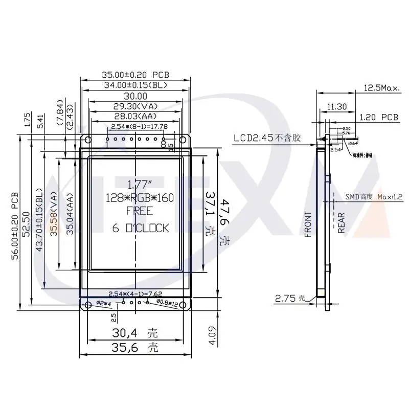Modul Layar LCD TFT Serial Port SPI 1.77 / 2.4 / 2.8 / 3.5 Inci 240x320 320x480 5V/3.3V Adaptor PCB ST7789V/ST7796S YANXD