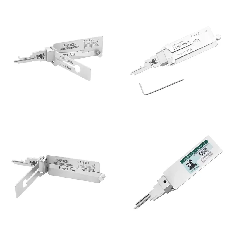 

Lishi 2 in 1 Decoder Pick Set Locksmith Tools for 1646/1069L Domestic Opening Steel Material