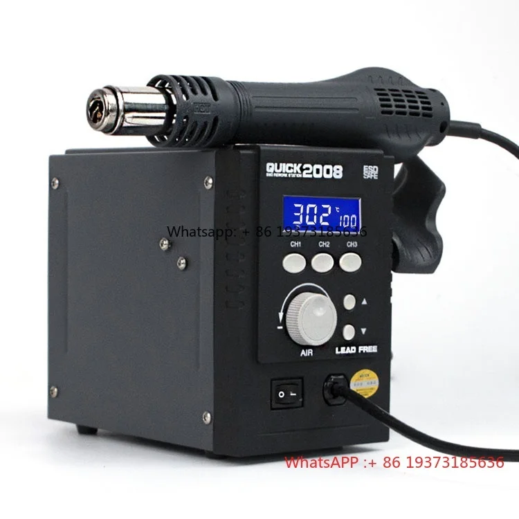 2008 110V/220V 700W Hot Air Soldering Station LED Digital Display Soft Wind Hot Air Heat   SMD BGA Rework Station Tool