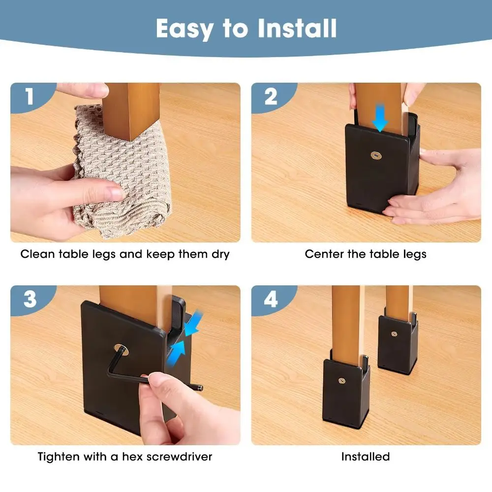 Splint-type Chair Feet Riser Screw Clamp Moisture-proof Base Furniture Riser Height-increasing Stable
