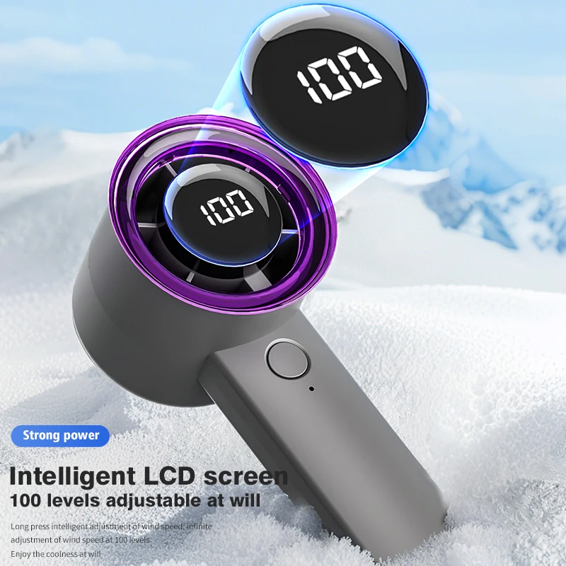 Xiaomi Mini Handheld Turbo Fan USB Rechargeable Portable High Wind Speed Fan with LED Display Screen Desktop Electric Fan 2025