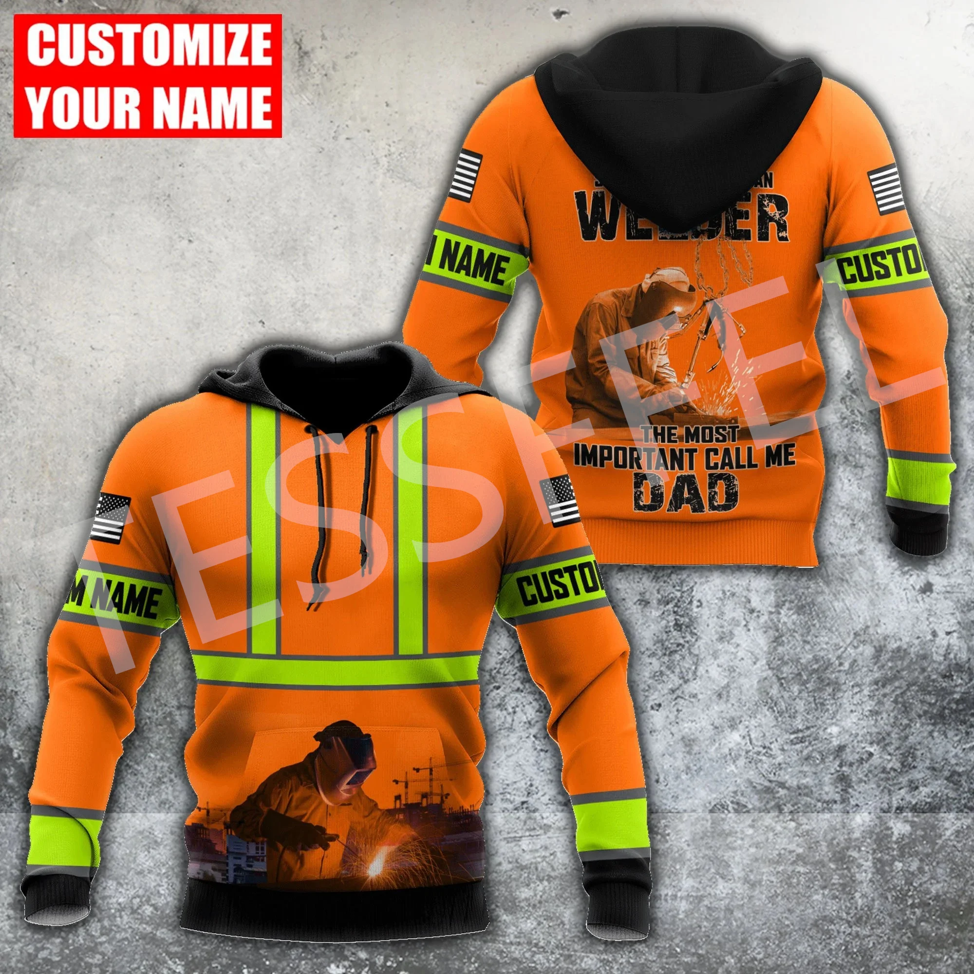 NewFashion Custom Name Cosplay Welder Worker Retro Tracksuit Sweatshirts 3DPrint Harajuku Casual Pullover Jacket Funny Hoodies 2