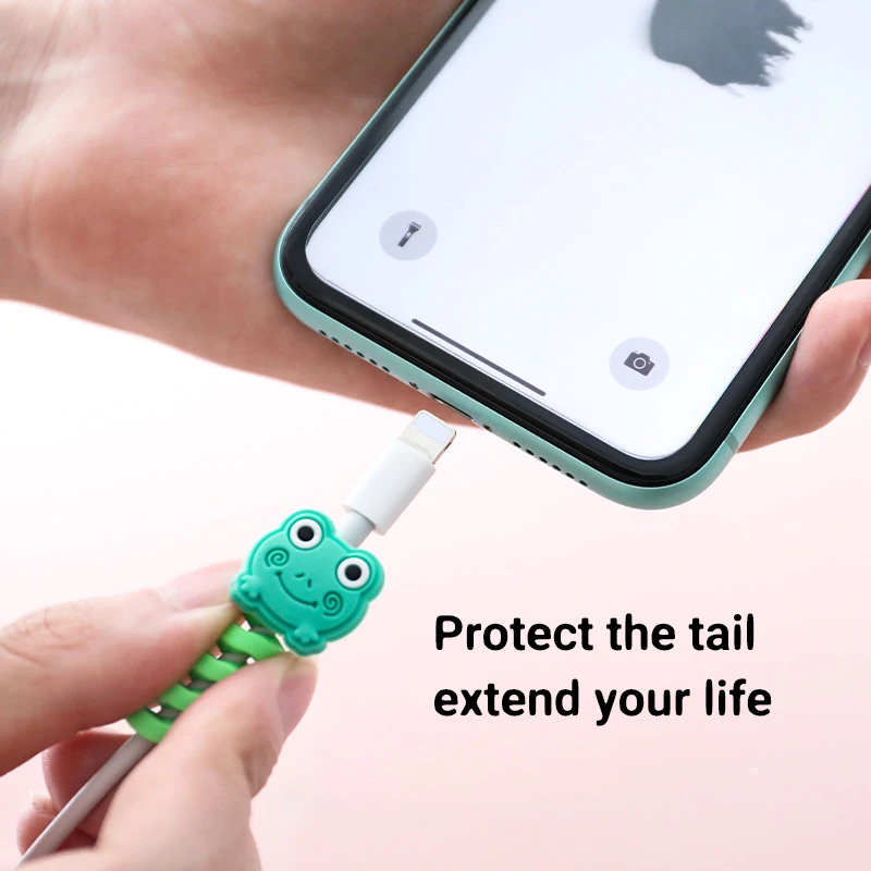 Cute Cartoon Cable Protector Bites Wire Organizer Winder Saver For USB Charging Cable Data Line Earphones Cord Protector Cover