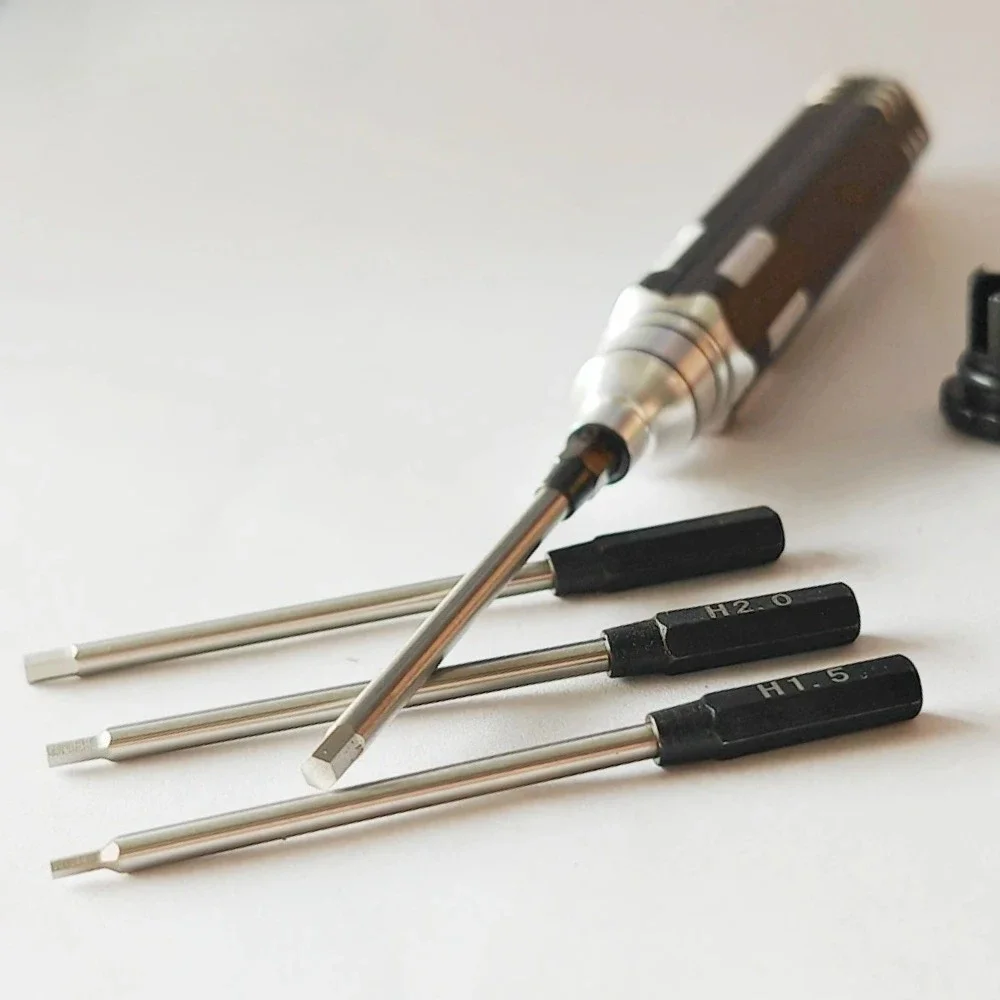 4pcs Mini Hex Screwdriver Kit H1.0 H1.5 H2.0 H2.5 Precision Maintenance Tools for UAV Model Car RC