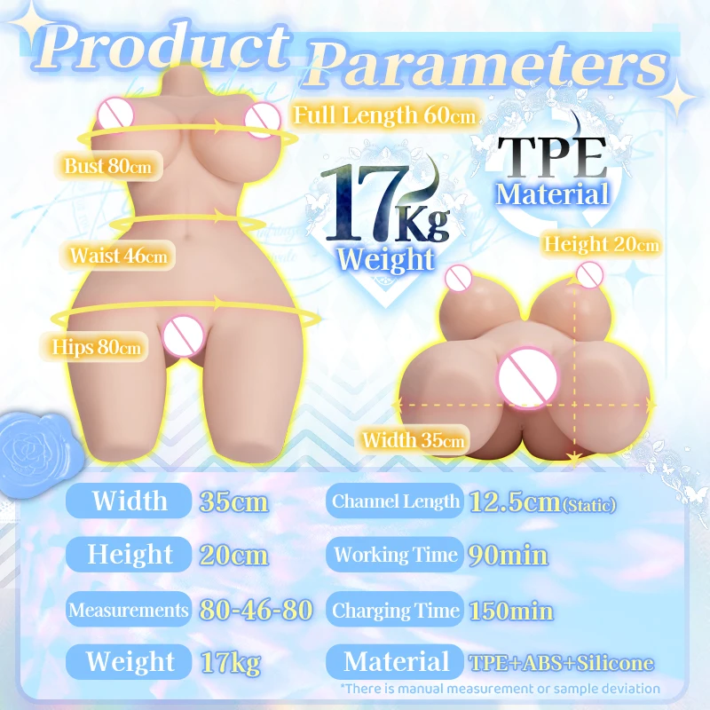 BONMOR Elf Sex Doll Half Body Male Masturbators Automatic Ass with 7 Thrusting Realistic Vagina Sex Toys for Men Onahole 17kg