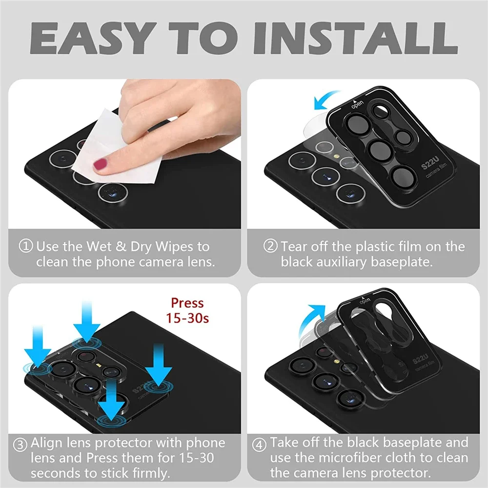 Für Samsung S26 S25 S24 S23 Ultra Kamera Objektiv Schutz Aluminium Legierung Metall Gehärtetem Glas Kamera Film Für S22Ultra Zubehör