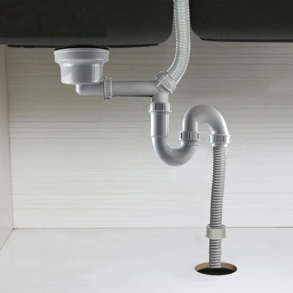 

U-образный сливной патрубок для раковины, выдвижной, подходит для кухни и ванной комнаты