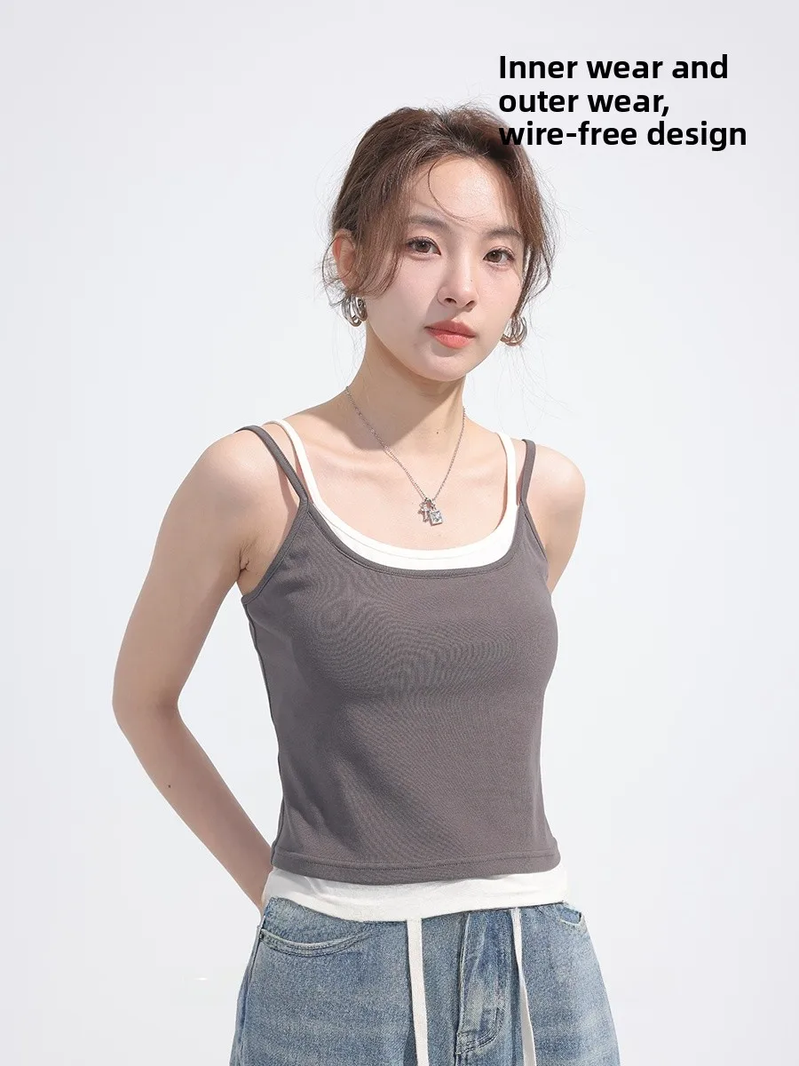   Vrouw Strapl Brtte Bal Eendelig Svel Dames Top Street Sle Dunne Zomer Faion Innerlijke Slijtage Bovenkleding