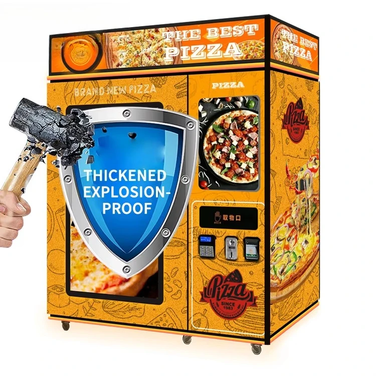 Máquina de Venda Automática de Pizza Inteligente de Grande Capacidade Personalizável para Alimentos Quentes - Dispensador Automático de Pizza Industrial de Baixo Custo