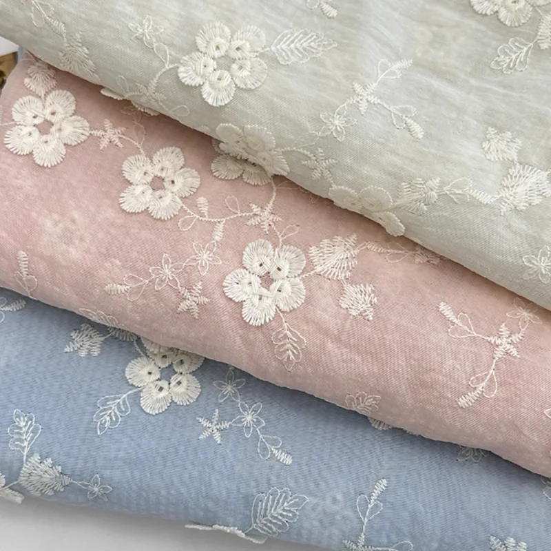 

140cm*50cm Fabric Thin Embroidery Flower Suitable For Dress Shirt Fabrics