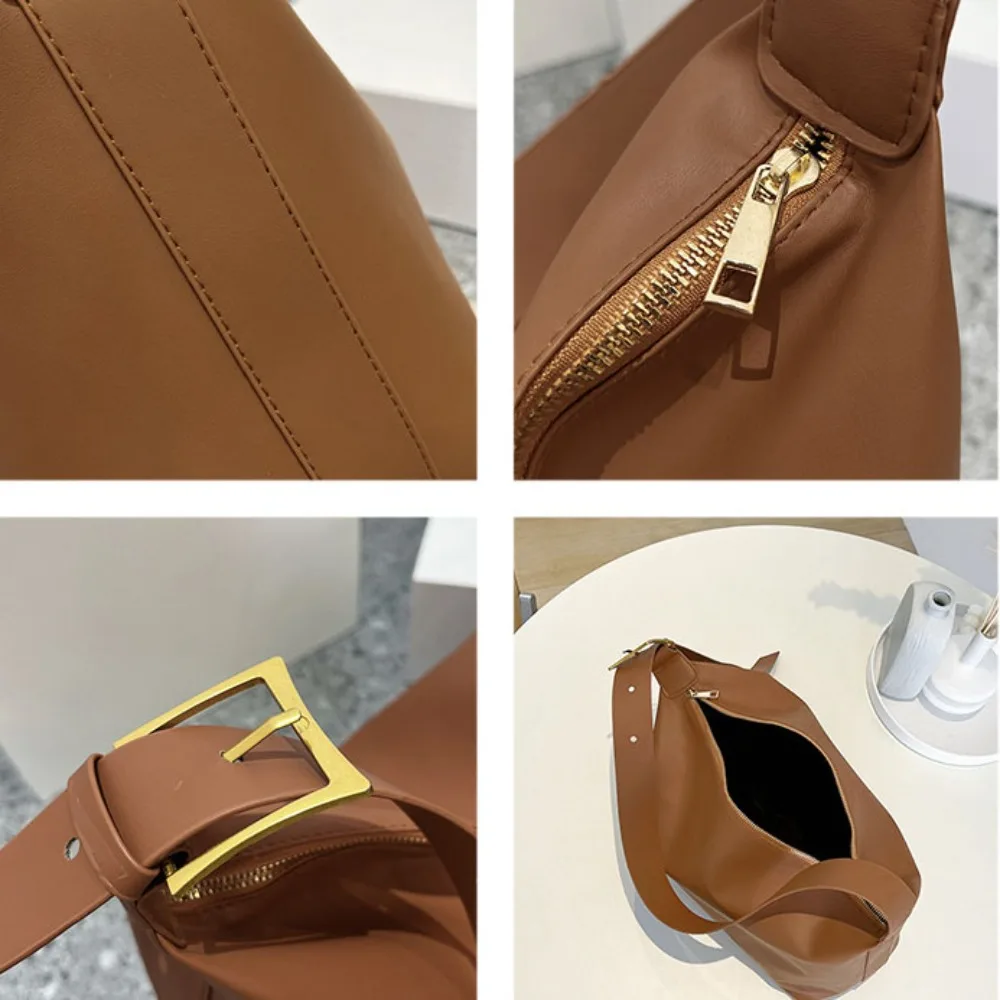 Heißer Verkauf PU-Leder Schultertasche Große Kapazität Lässige Unterarmtasche Trendige Einkaufstasche Damen – Detail 5