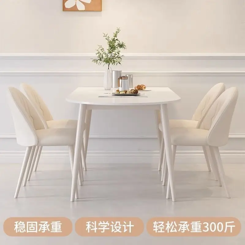 Slate dining table Small apartment Home dining table and chair combination Light luxury Modern simple cream style Eating table O
