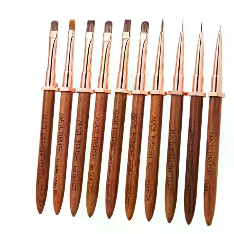 Sandalwood Nail Art Brushes Pen Rack Design Painting Nail Design Pen Detail Brush Drawing Tool Manicure Pen