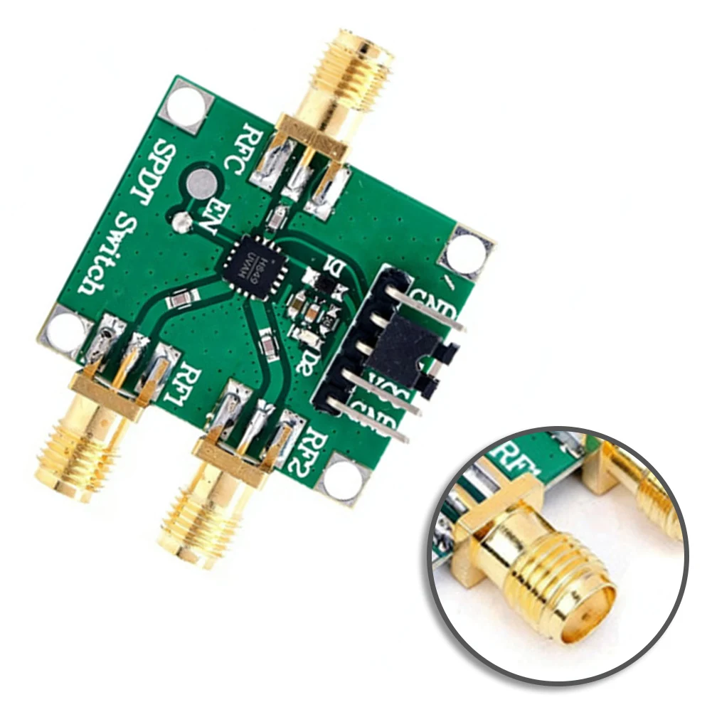 HMC349 SPDT RF Switch Module Supporting 4GHz and 6GHz Frequencies 50 Ohm Impedance External Thread Internal Jack Interface
