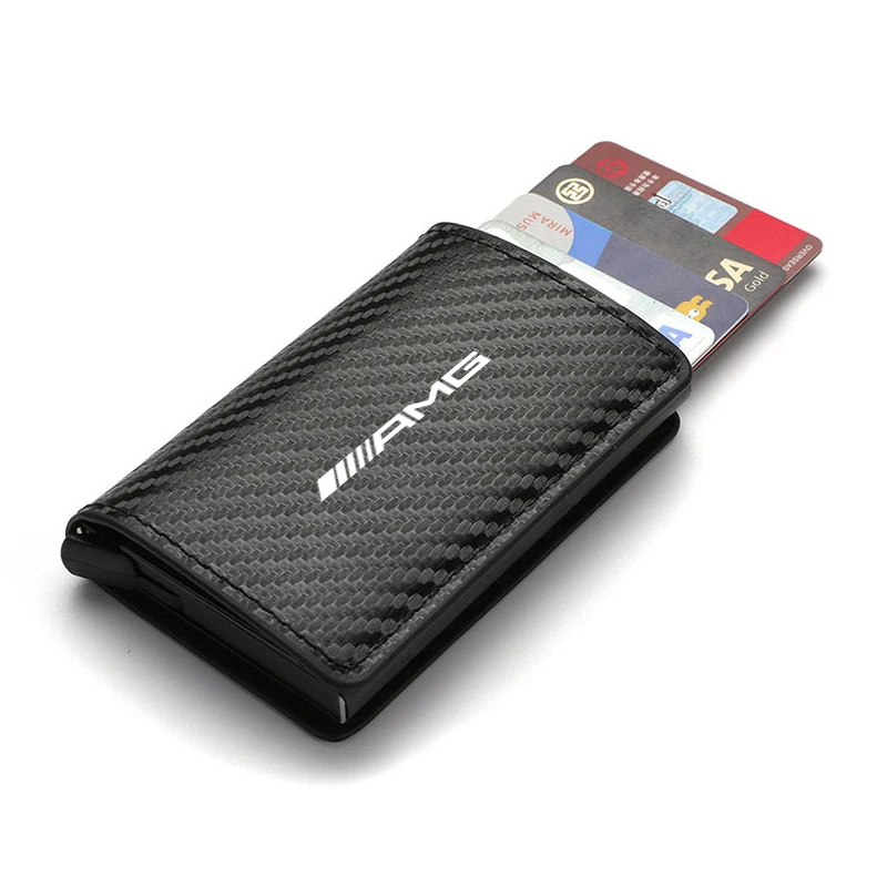 Car Carbon Fiber Card Holder Wallet Bank Cardholder For Mercedes Benz AMG W204 W205 W203 W211 W212 W213 W201 W210 W202 W220 W221