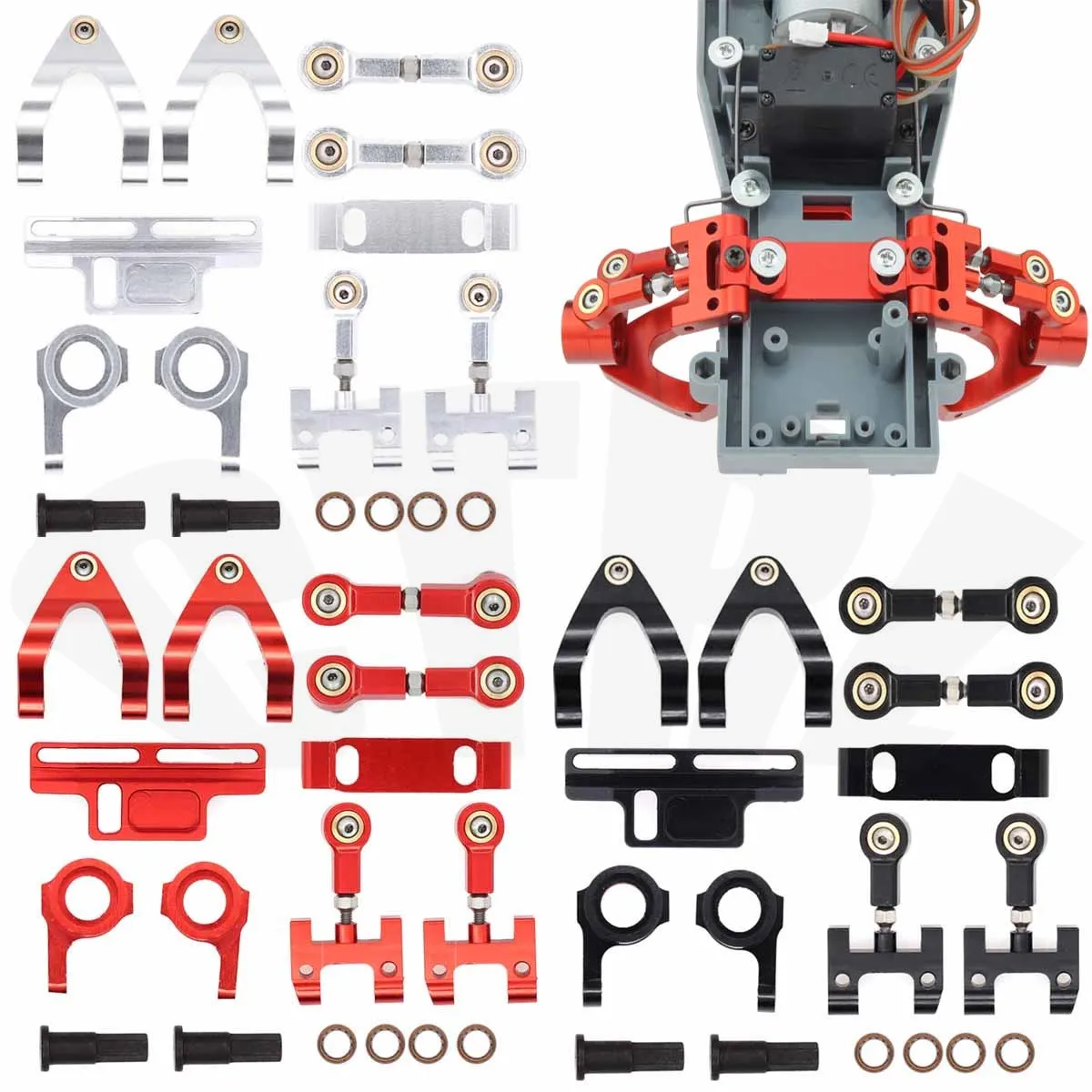 WPL D12 D24 1/10 Upgrade Parts Remote Control Car Metal Steering Cup Up and Down Swing Arm Seat Slider Set Bearing Kit