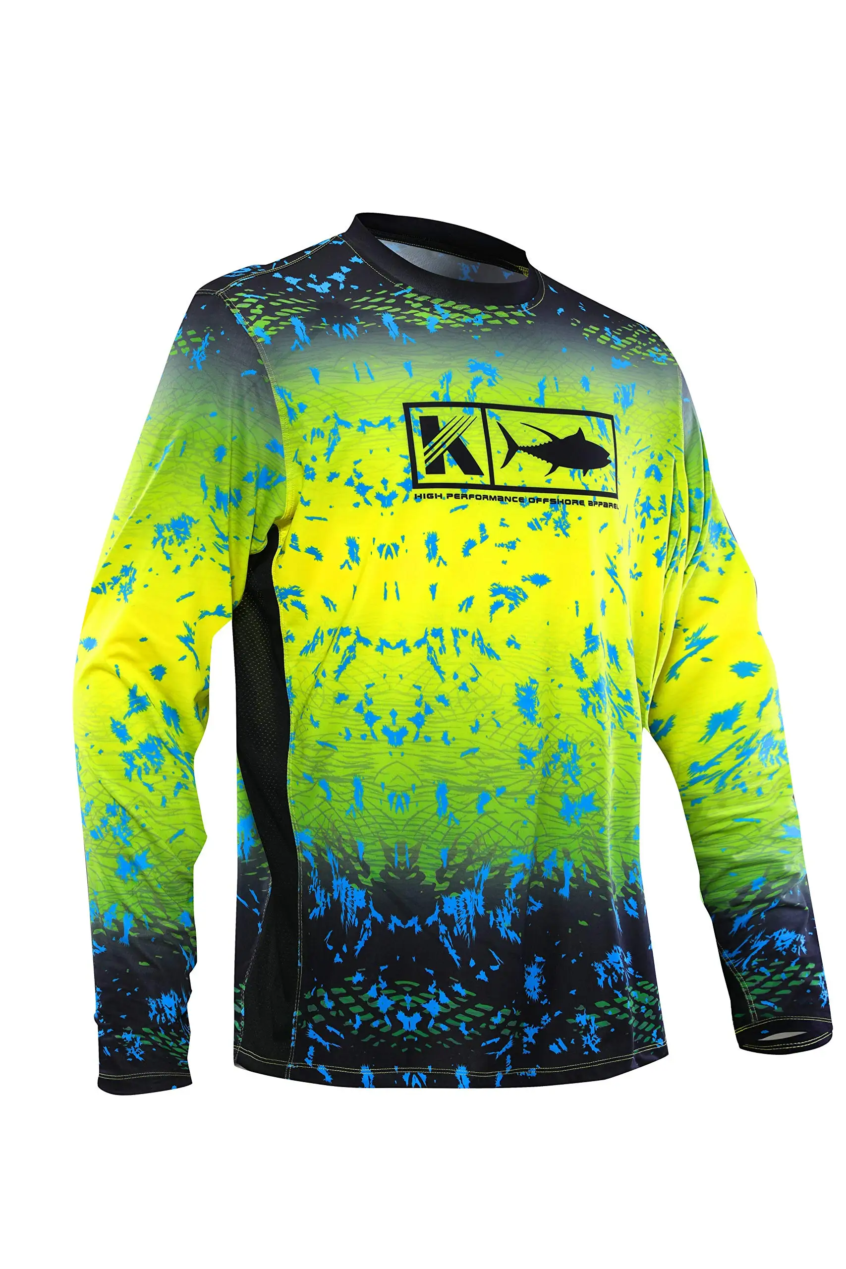 Abbigliamento sfumato colorato maglia da pesca giacca a maniche lunghe abbigliamento Uv UPF50 + felpa top Gear Uniforme camicie da pesca estive