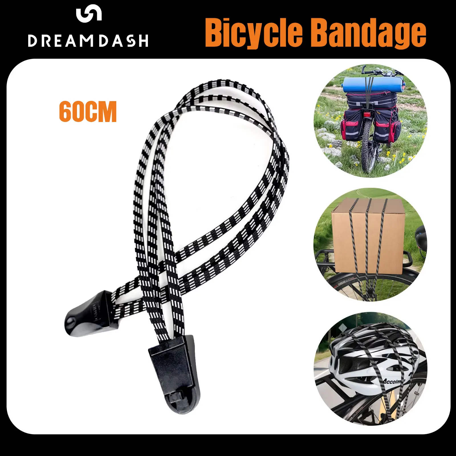 

Dreamdash Motorcycle Back Seat Helmet Strips Elastic Rope Motorcycle Helmet Fixed Strap Adjustment Fix Rope Goods Strap 60cm