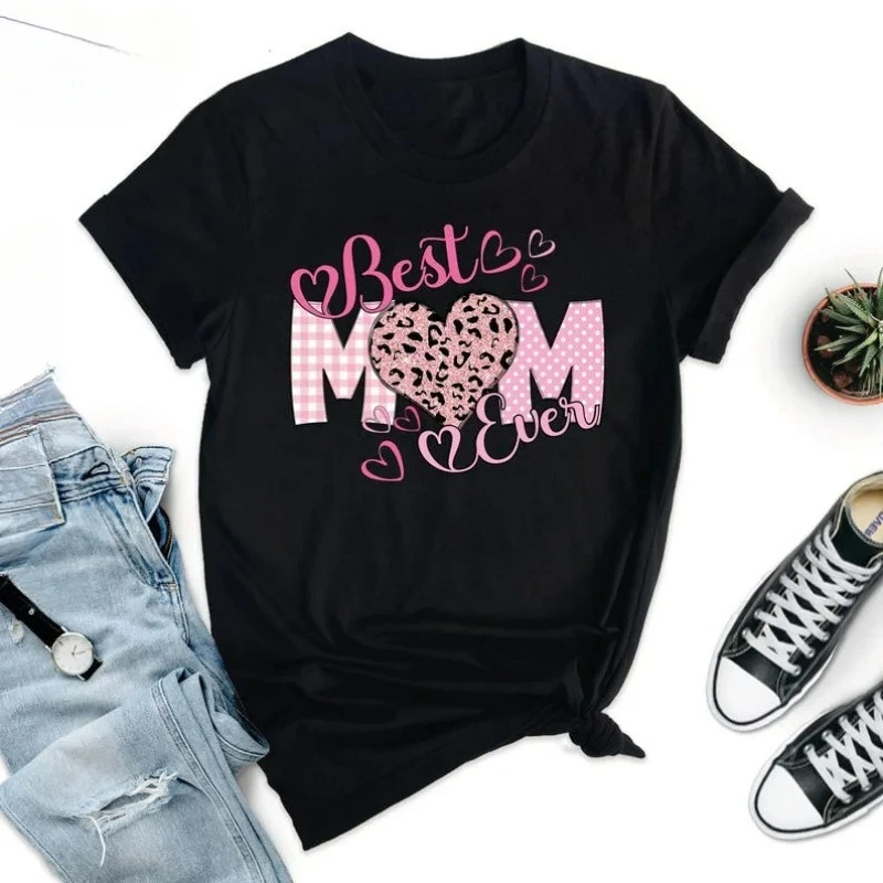 Best Mom Ever Shirt Happy Mother’s Day Gift T-Shirt Women's Graphic Tee Casual y2k vintage Summer Top Short Sleeved Cute clothes