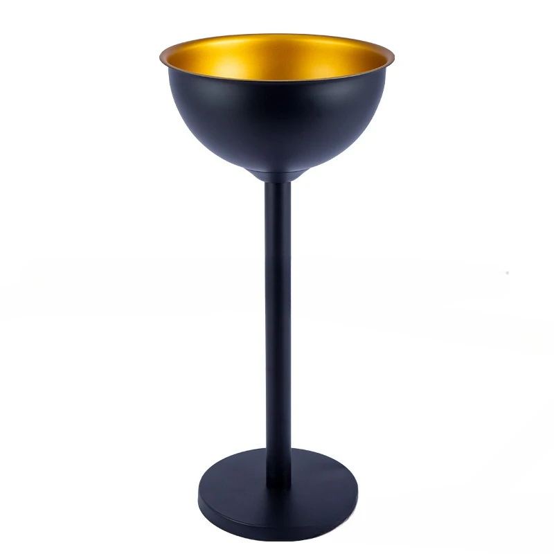 Camping Stainless Steel Ice Bucket Rack Bar Nightclub Party Champagne Rack Wine Rack Ice Cube with Lid
