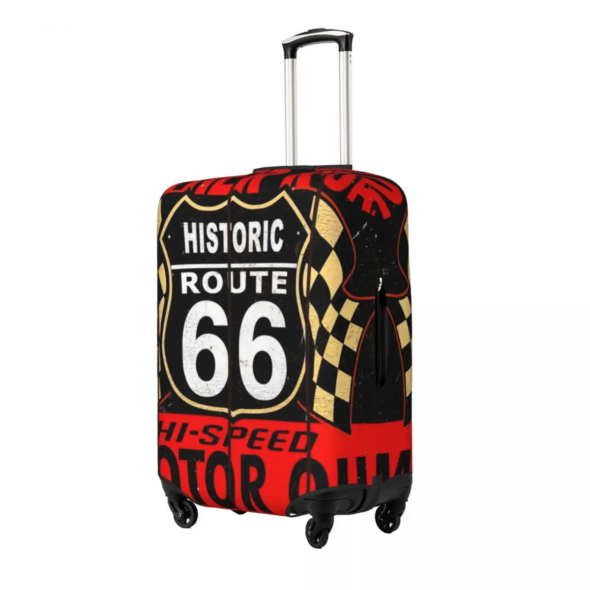 Vintage Style Sign Mother Road Route 66 Oil Garage Luggage Protective Dust Covers Elastic Waterproof 18-32inch Suitcase Cover