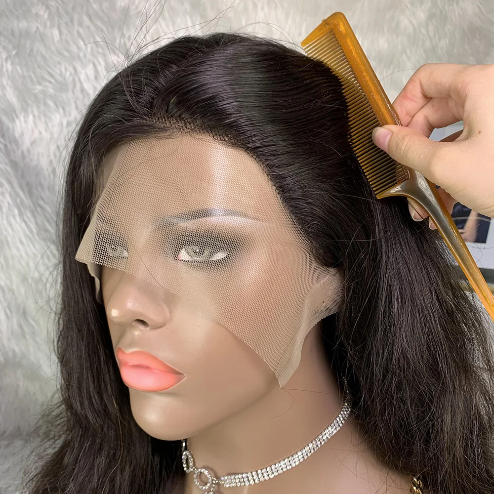 24 Inch Body Wave Transparent Lace Front Human Hair Wig Virgin Brazilian Lace Frontal Wig for Women Body Wave Human Hair Wigs