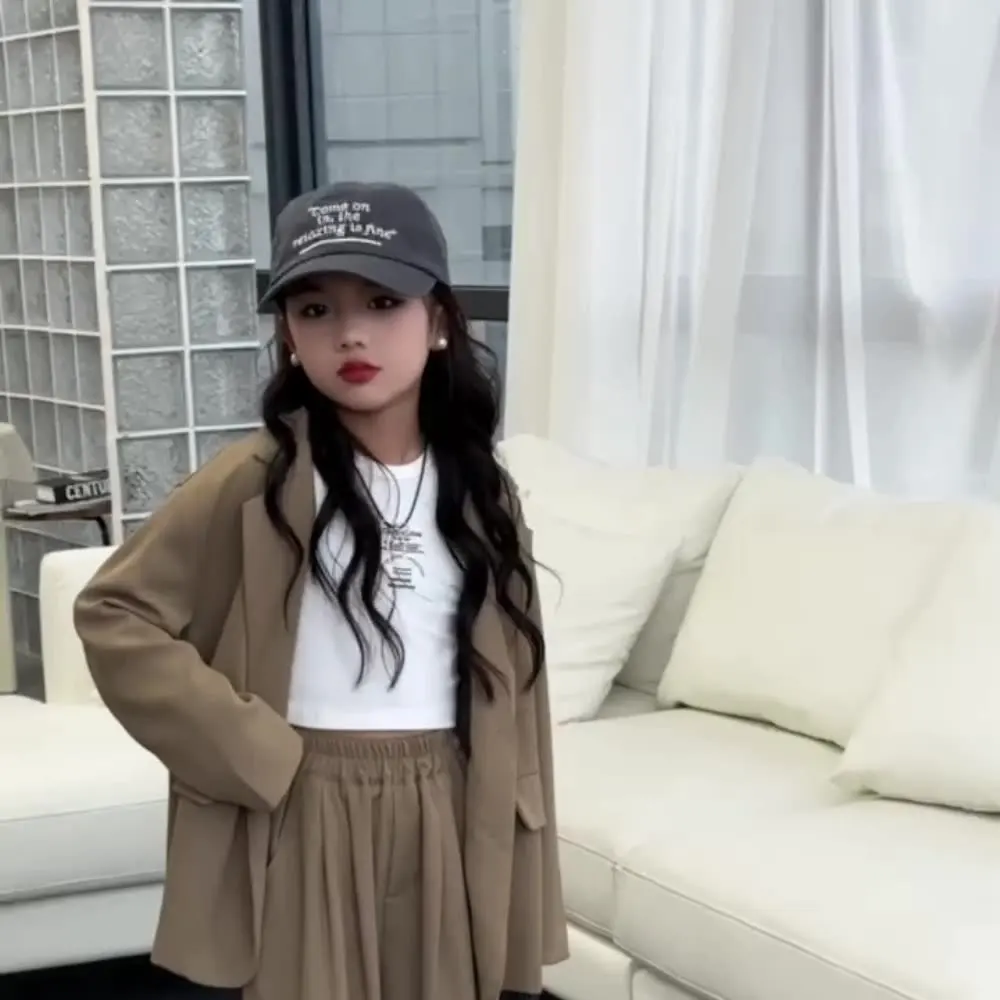 طقم بدلة فضفاضة غير رسمية للربيع للفتيات مكون من قطعتين أنماط Mini-Me وصلت حديثًا أزياء توين #2