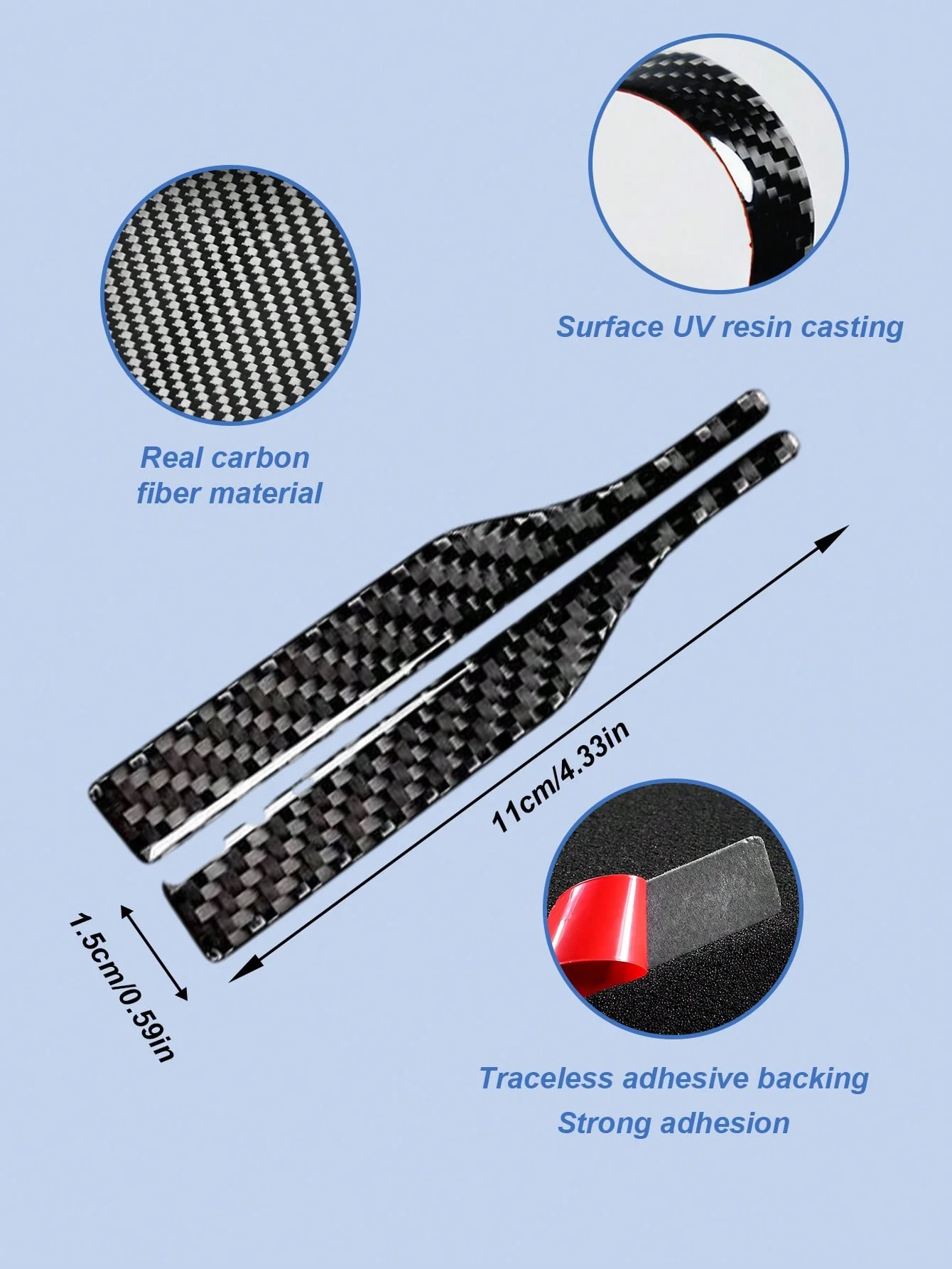 2Pcs Carbon Fiber Side Mirror Protector Decal, Genuine Carbon Fiber Woven Texture, Scratch/Impact-Resistant, Universal for Rearv