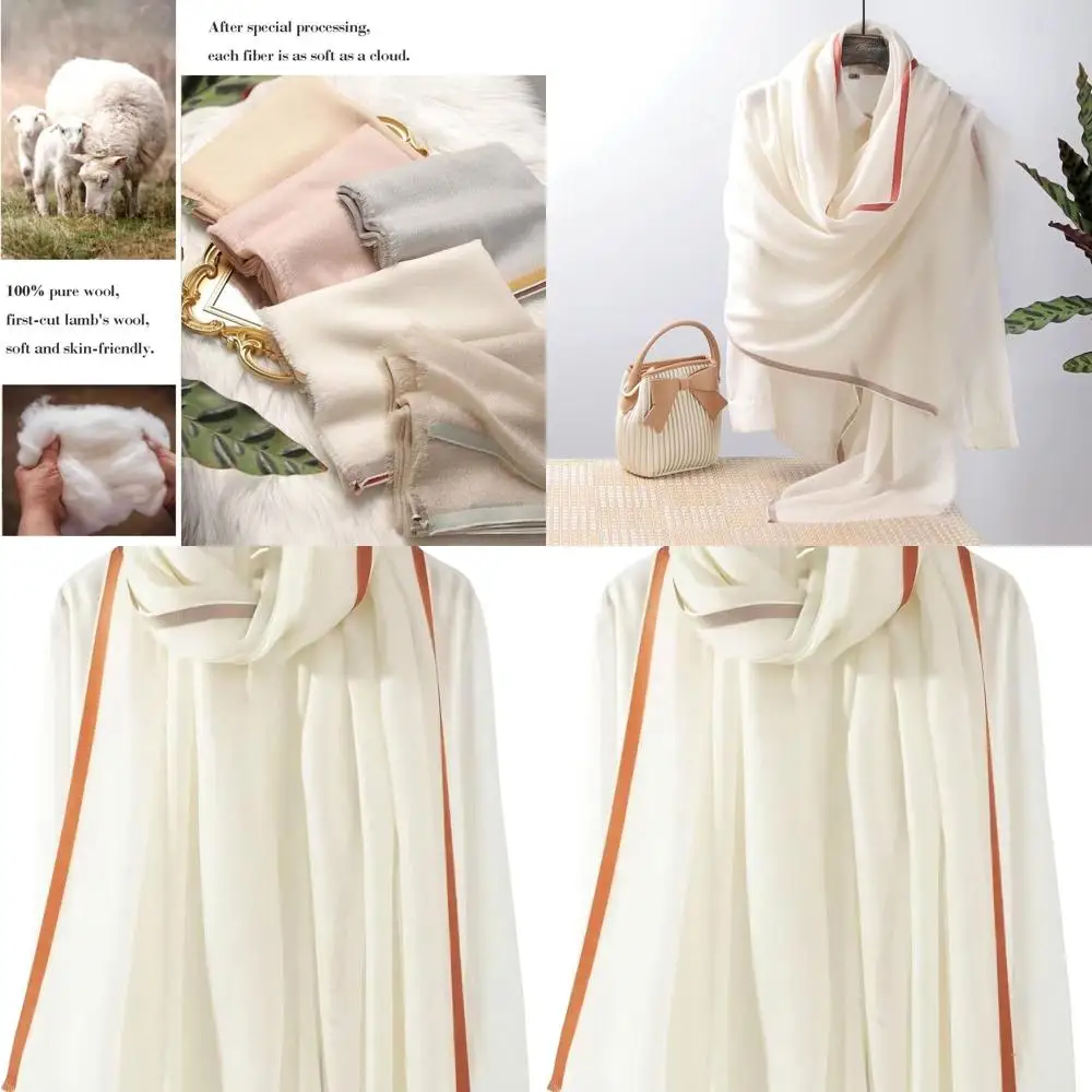 

Elegant Pashmina-Style Cashmere Silk Blend Shawl - Lightweight, Skin-Friendly Wool Wrap