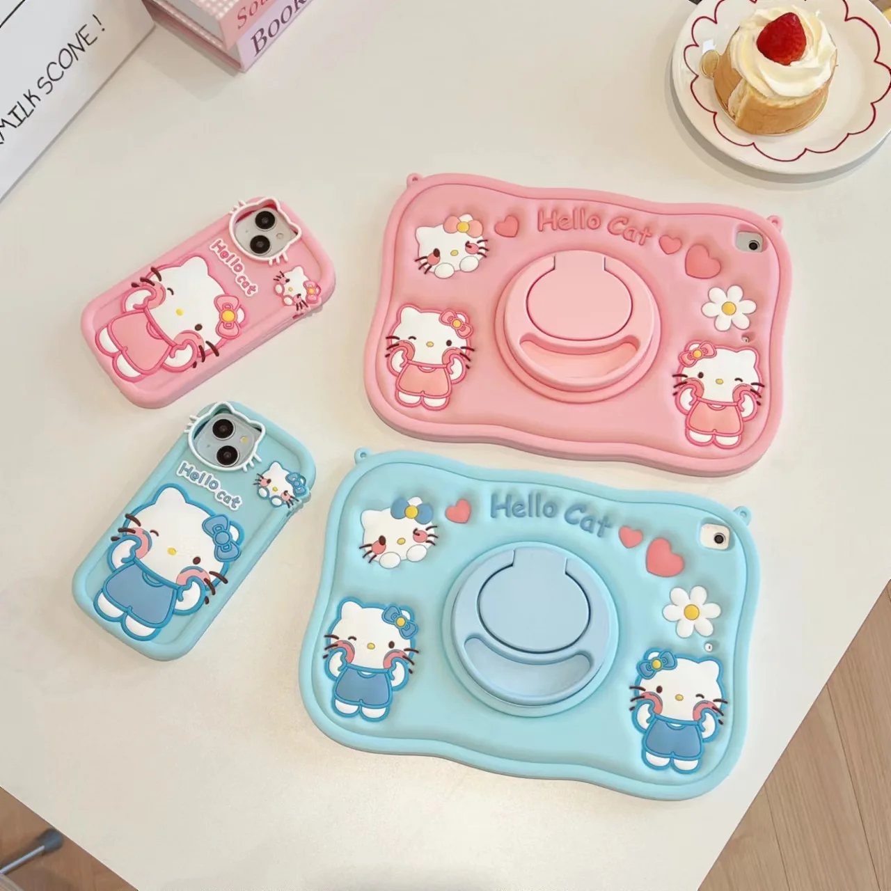 Hello Kitty Ipad Case Protective Case Pro11 Protective Case Bracket Air4/5 Stereo Mini6 Silica Gel 10.2 10th Generations Funda