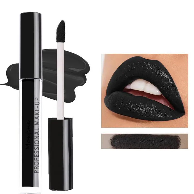 2 Kleuren Halloween Horror Verf Donkere Lippenstift Matte Lippenstift Waterdichte Duurzame Zwarte Lipgloss Lip Make-Up Cosmetica