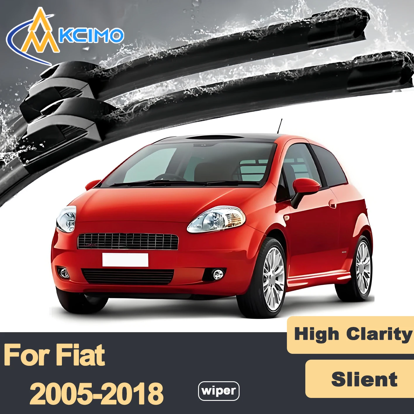 

Premium Rubber Durable Silent Windshield Wiper Blades 2pcs for Fiat Grande Punto 199 2005-2018 Avventura Urban Cross